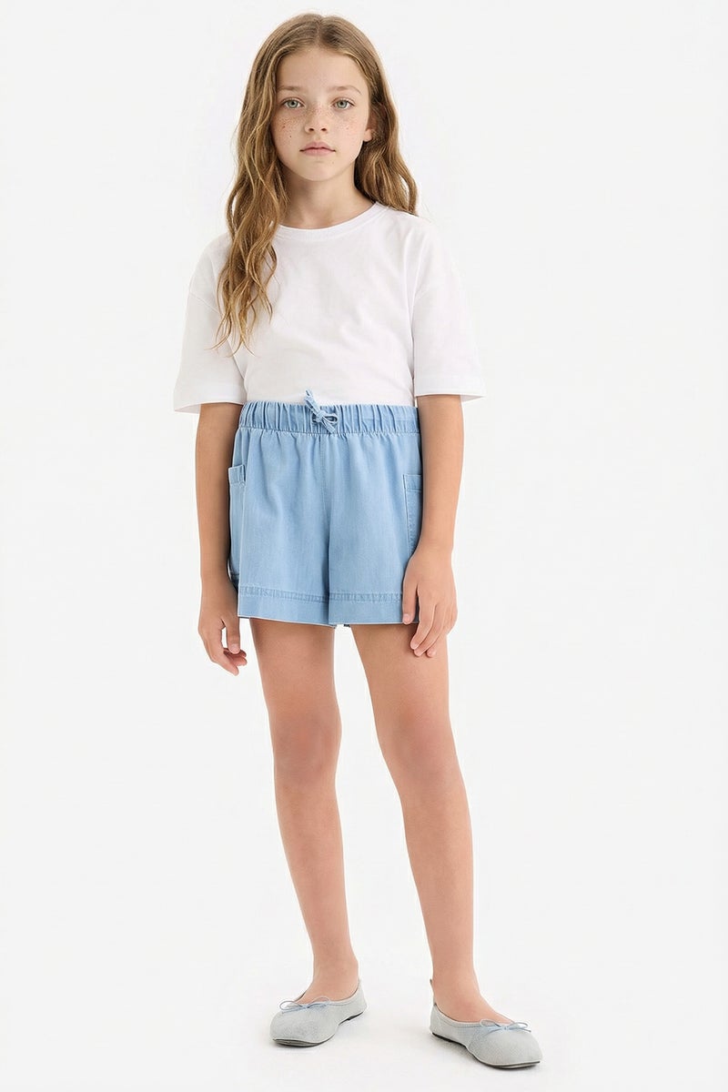 DeFacto Blue Girl Girl Denim Shorts Casual - Image 1